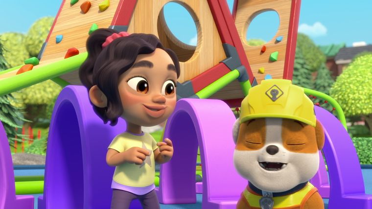 Die Crew baut einen Spielplatz / Die Crew repariert ein Dach