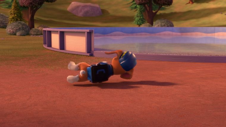 Die Crew baut eine riesige Schlittenrampe