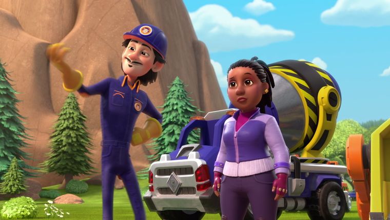 Die Crew baut eine Brücke