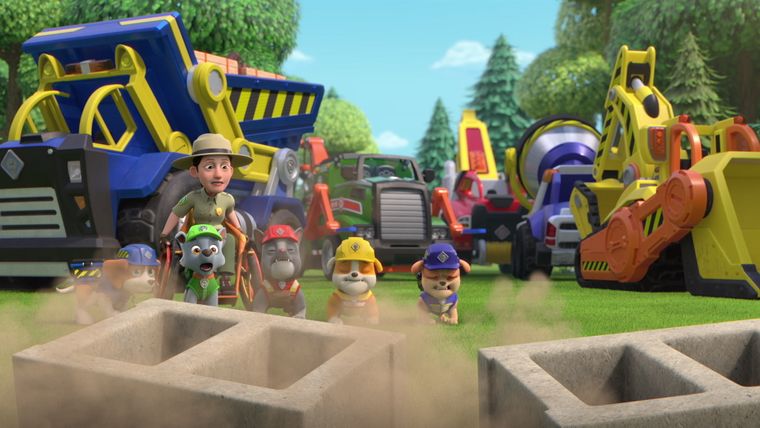 Die Crew und Rocky bauen eine Bäreninsel